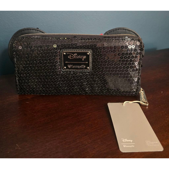 Loungefly ❤️ Logo Disney Minnie Mouse Bow Sequin Wallet - Picture 4 of 7